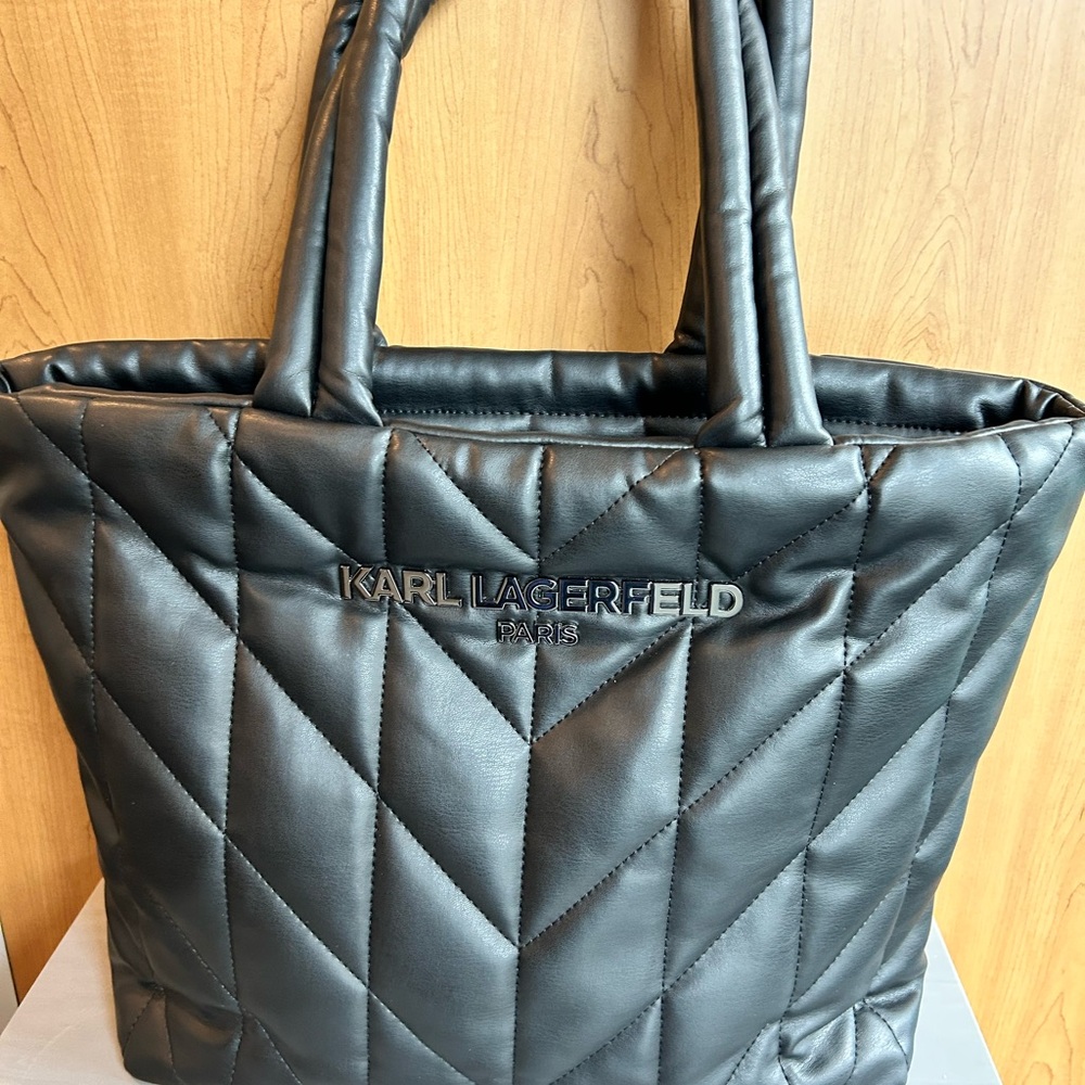 Karl Lagerfeld Black Quilted Tote